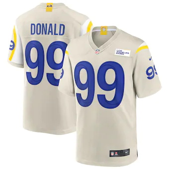 mens nike aaron donald bone los angeles rams game jersey